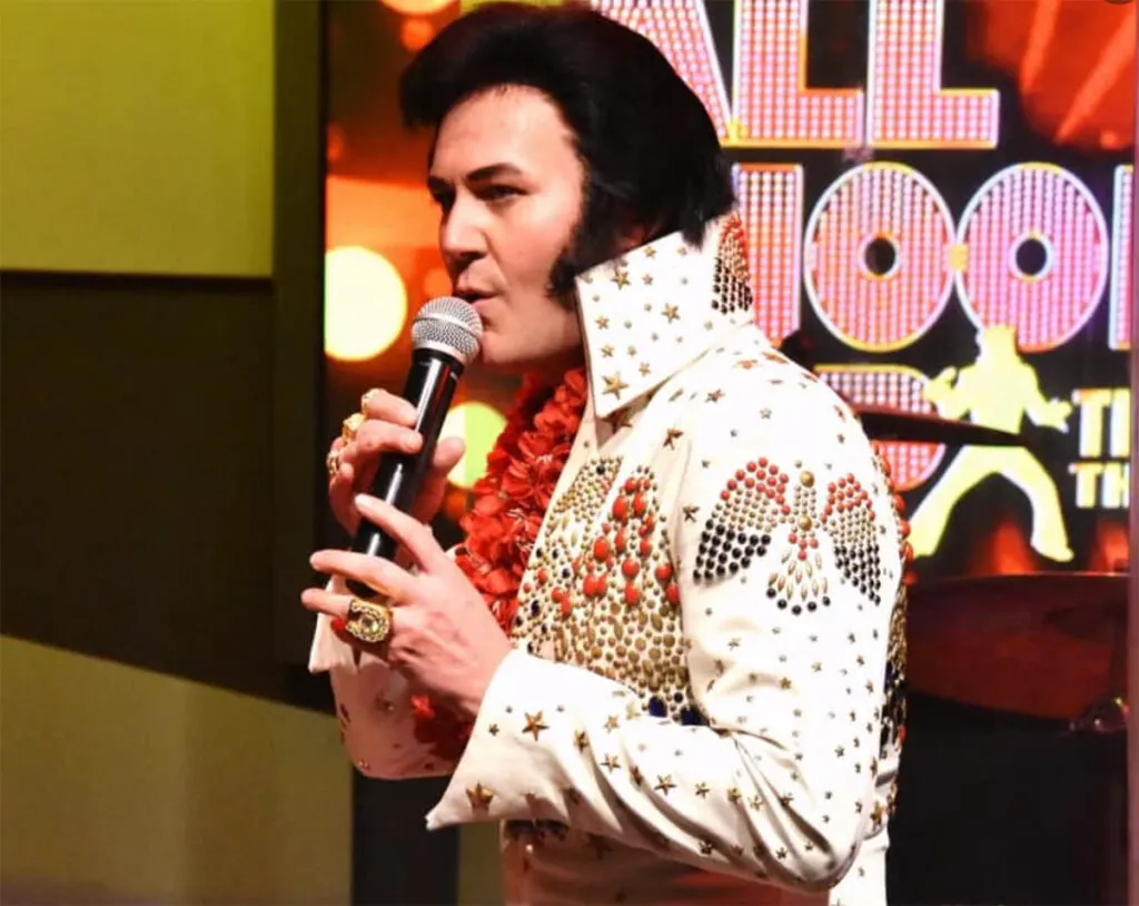 Elvis impersonator at All Shook Up