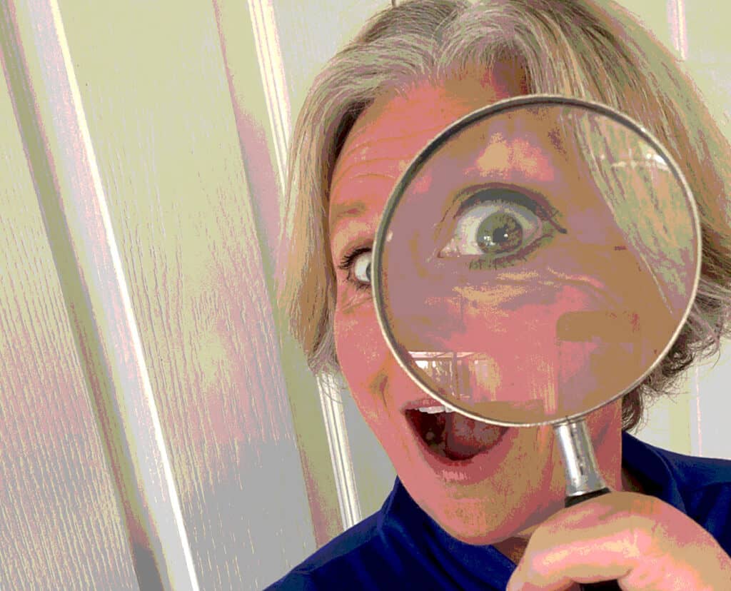 Megan with magnifying glass