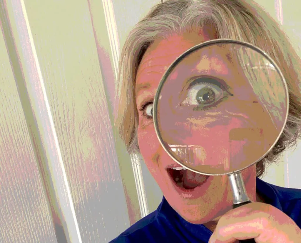 Megan with magnifying glass