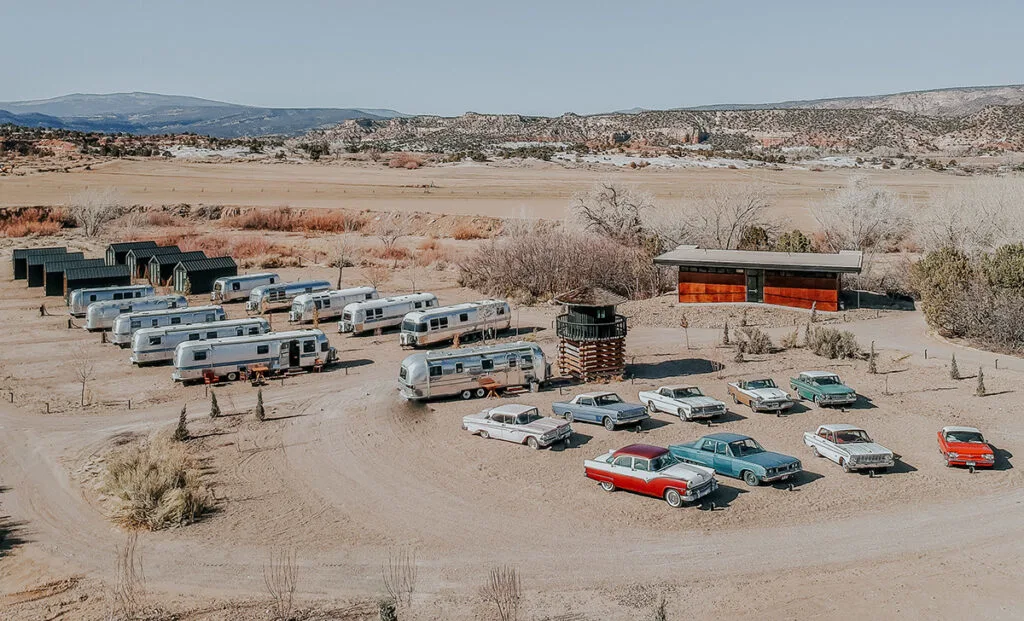 Airstreams and chalets at Yonder Escalante