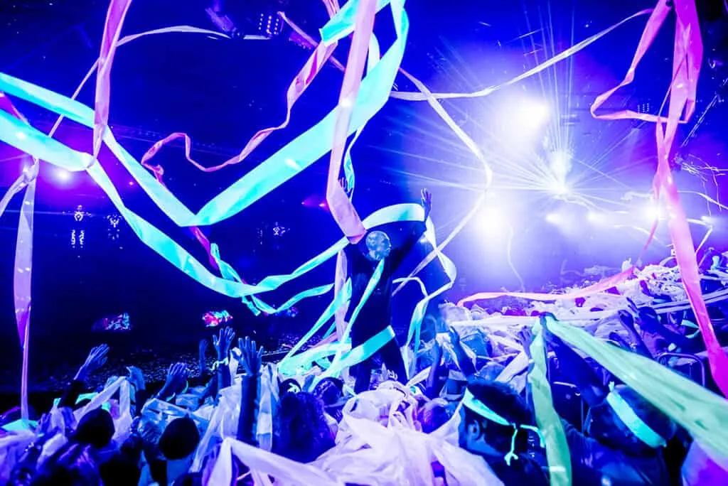 Getting papered at Blue Man Group!