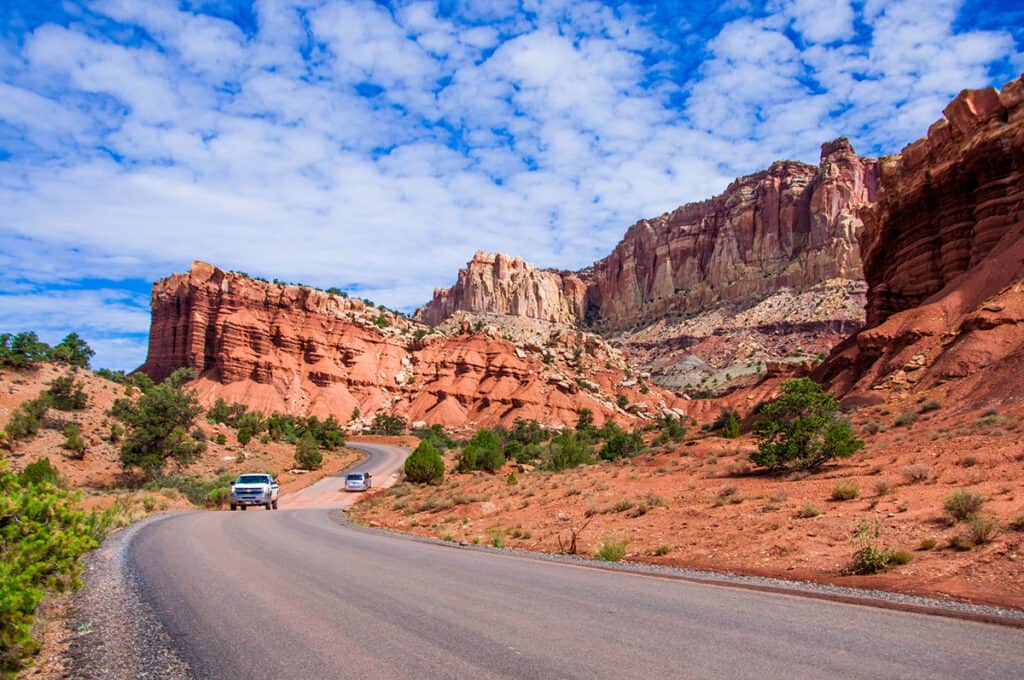 Driving through Capitol Reef National Park