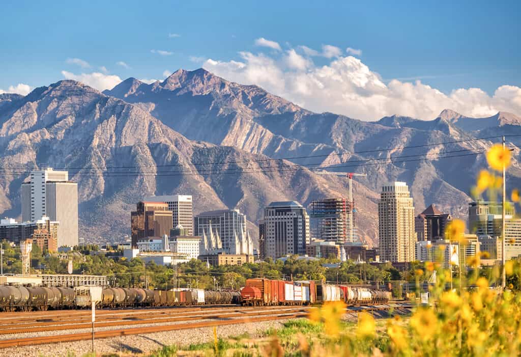 Wasatch Mountains standing over Salt Lake City