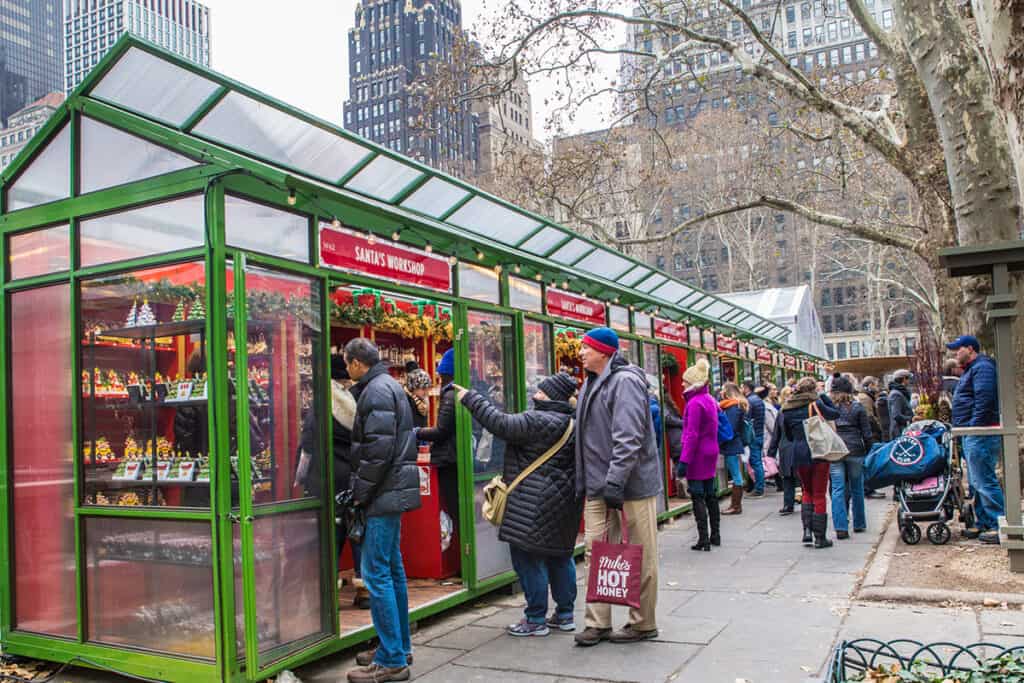Pop up Christmas shopping in Bryant Park