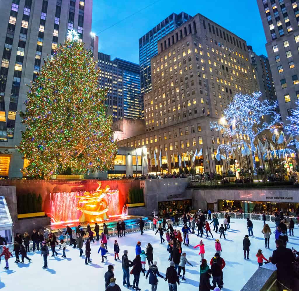 Sapin de Noël et patinage au Rockefeller Center