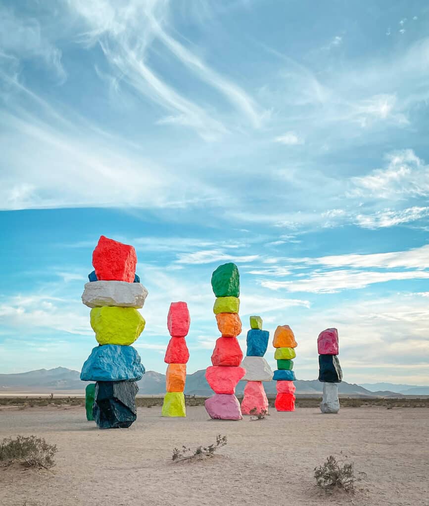 Seven Magic Mountains in the Las Vegas desert