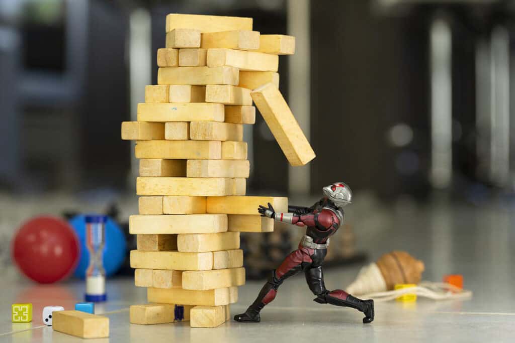 Toy playing jenga