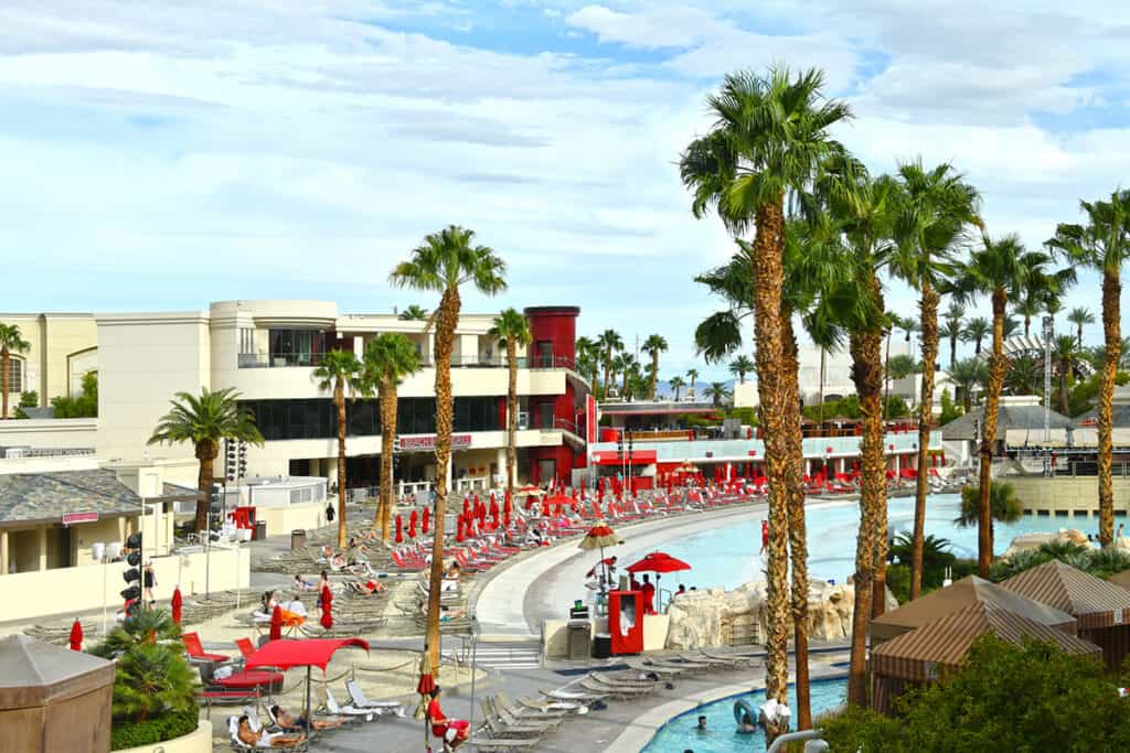 Two of the pools at Mandalay Bay Beach