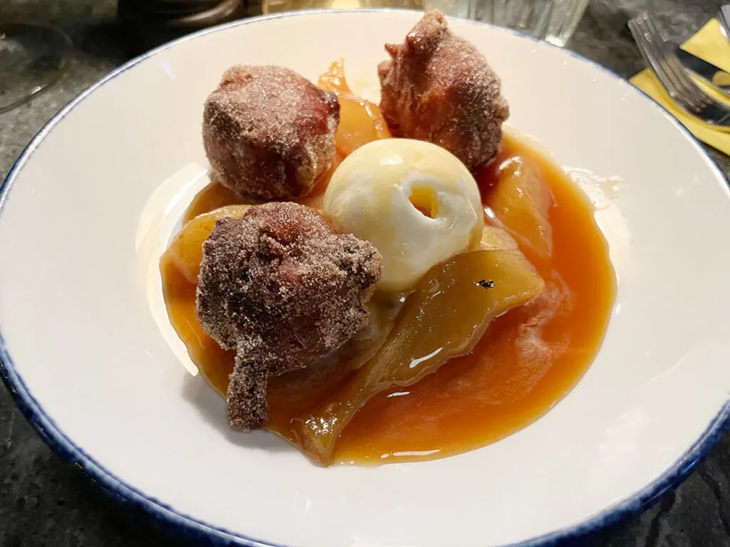 apple donuts and ice cream