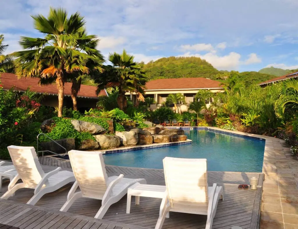 Sunset resort pool