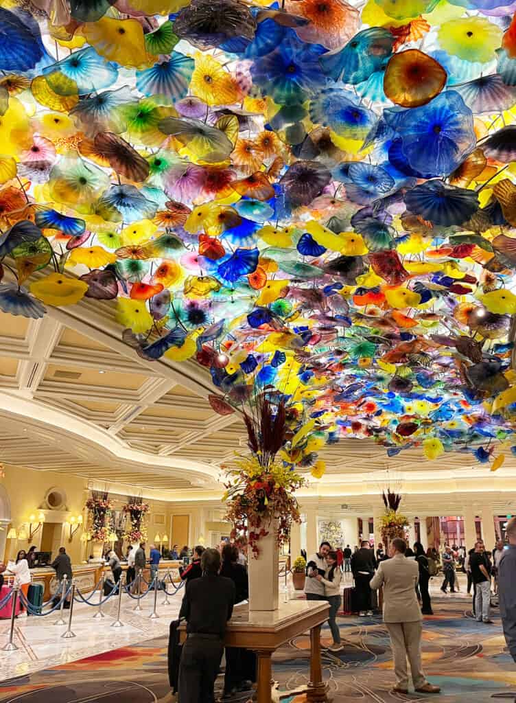 famous Chihuly glass ceiling at Bellagio