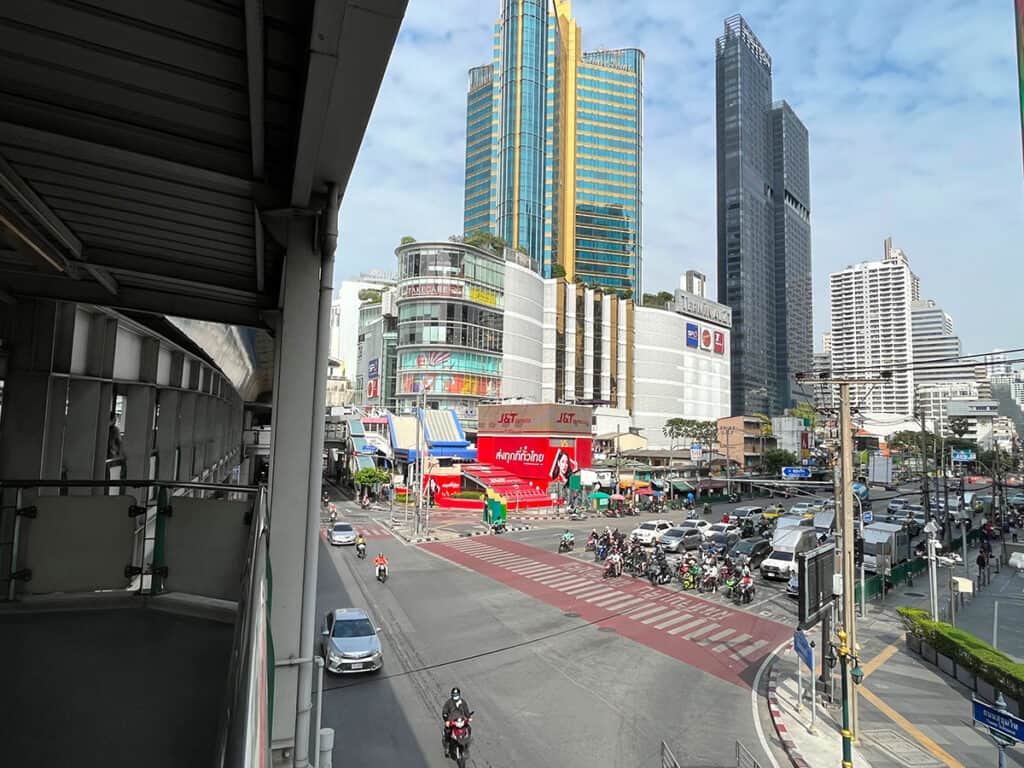 Terminal 21 from BTS train station walkway