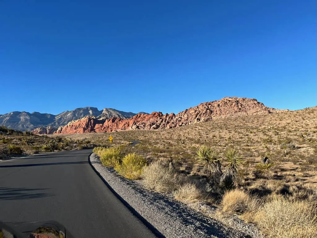 Driving through Red Rock Canyon