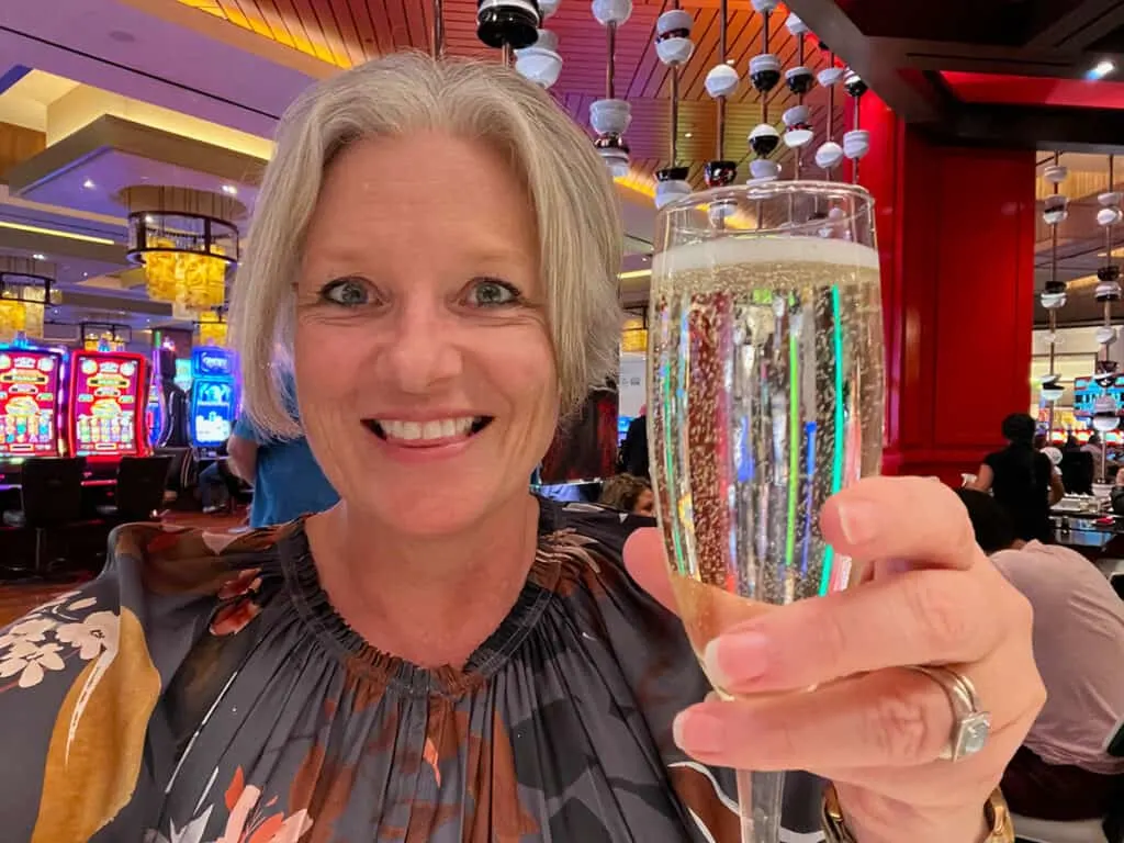 Megan with champagne