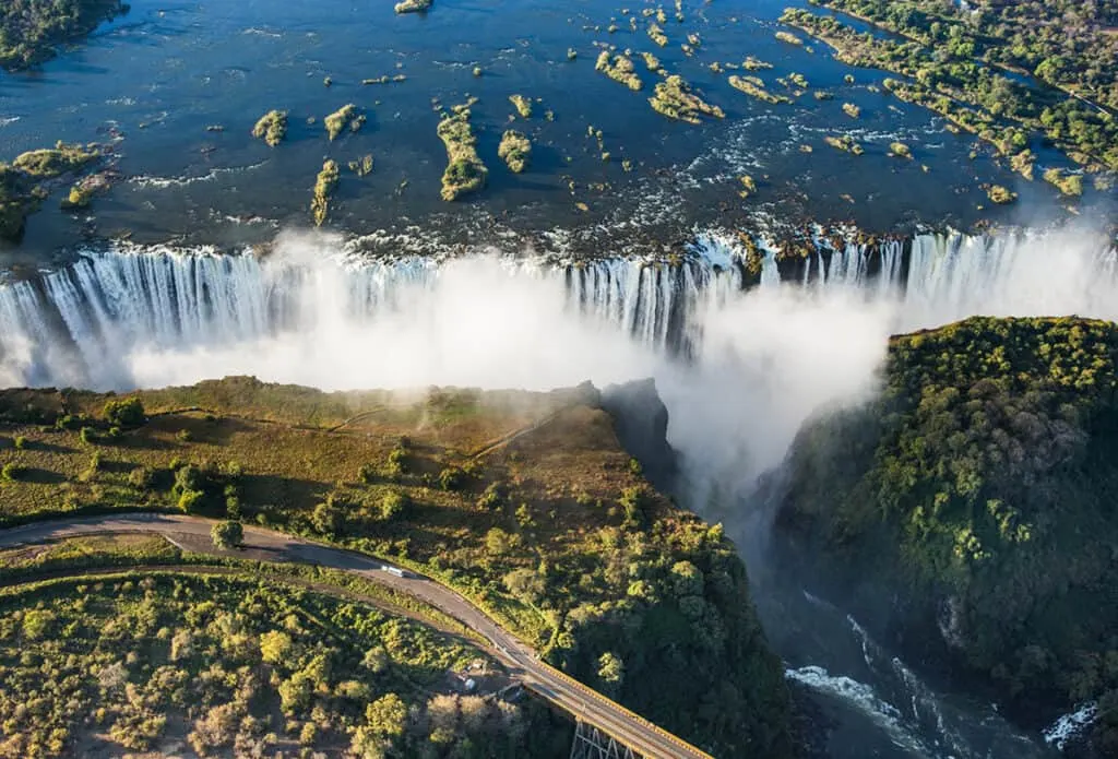 Fabulous aerial pic of Victoria Falls