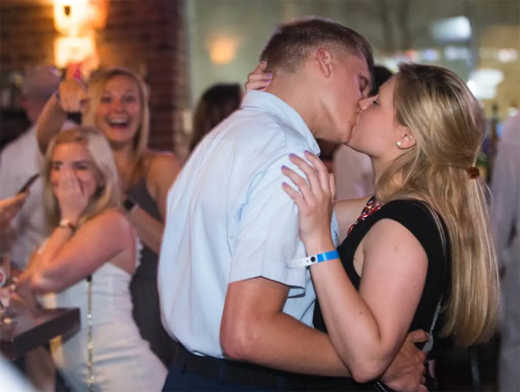 Valentine's Day kiss in NYC