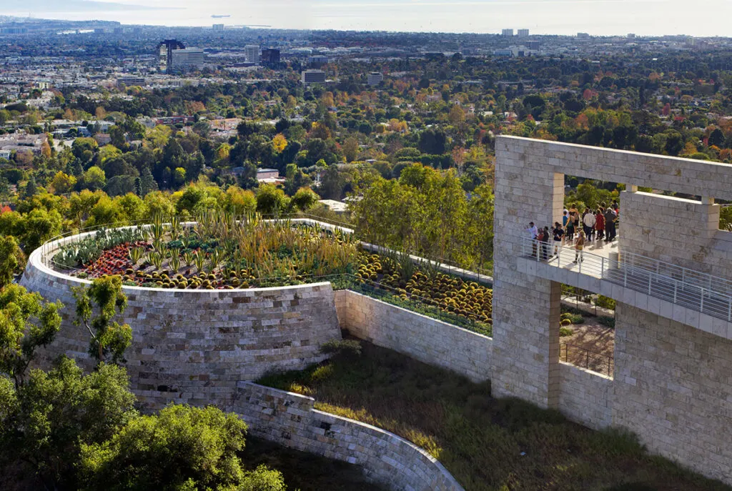 The Getty Center Cactus Garden overlooking LA