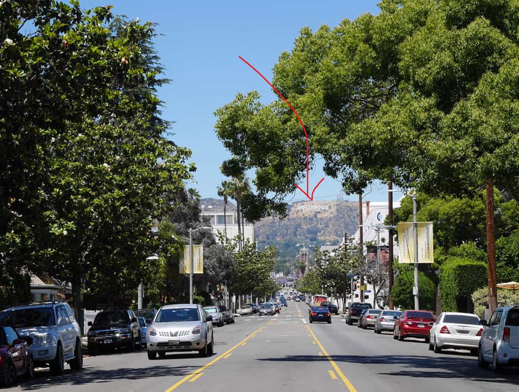 Road to Hollywood sign