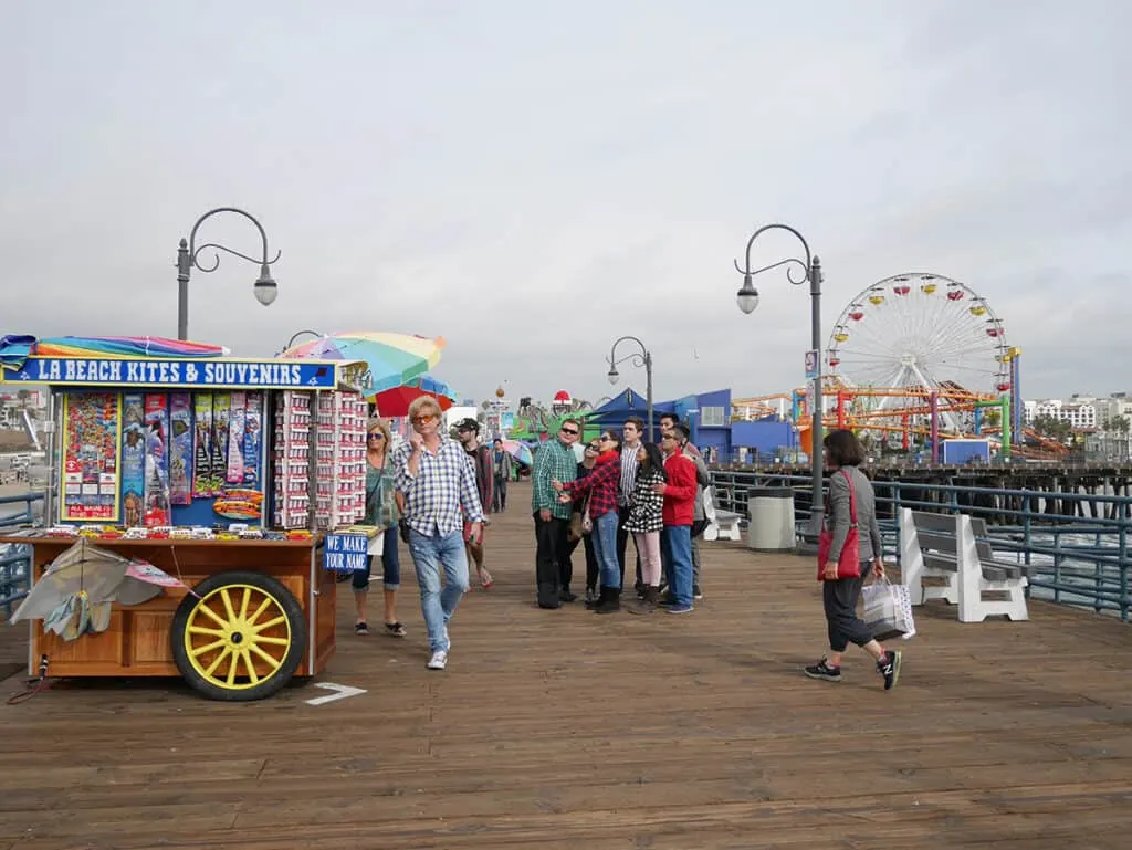 Souvenir shopping on Santa Monica Pier