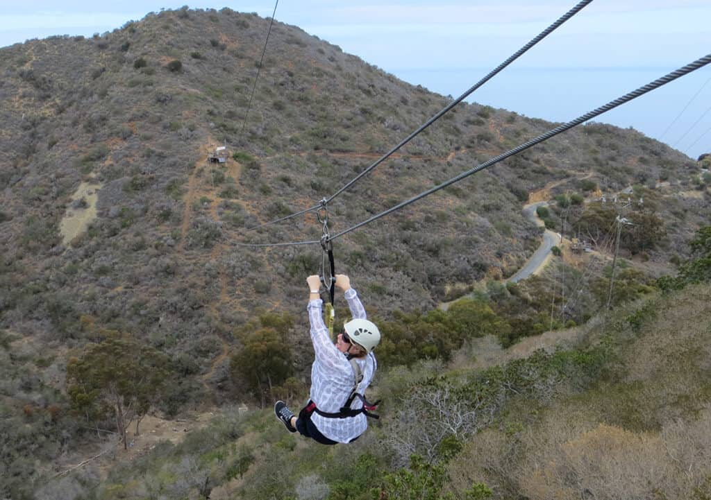 Megan zip lining on Catalina Island!