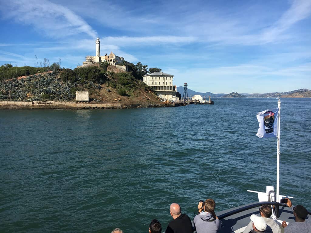Reaching Alcatraz Island on the boat tour
