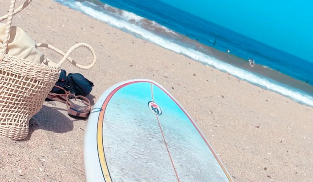 Surfboard in sand