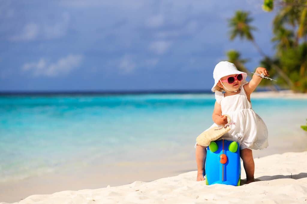 Baby at beach on vacation