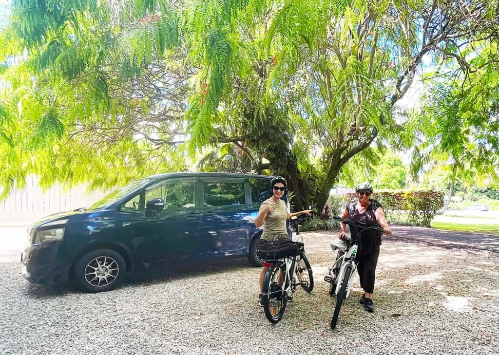 Car and bikes in Rarotonga