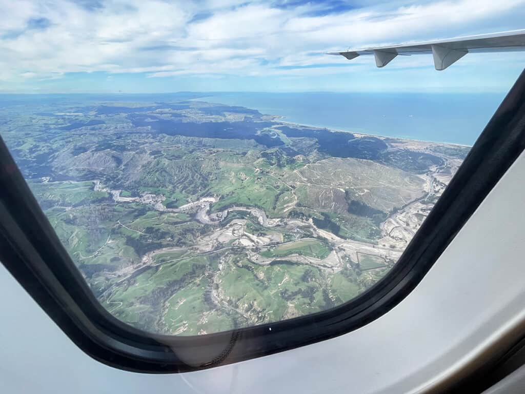 Flying over Esk Valley into Napier