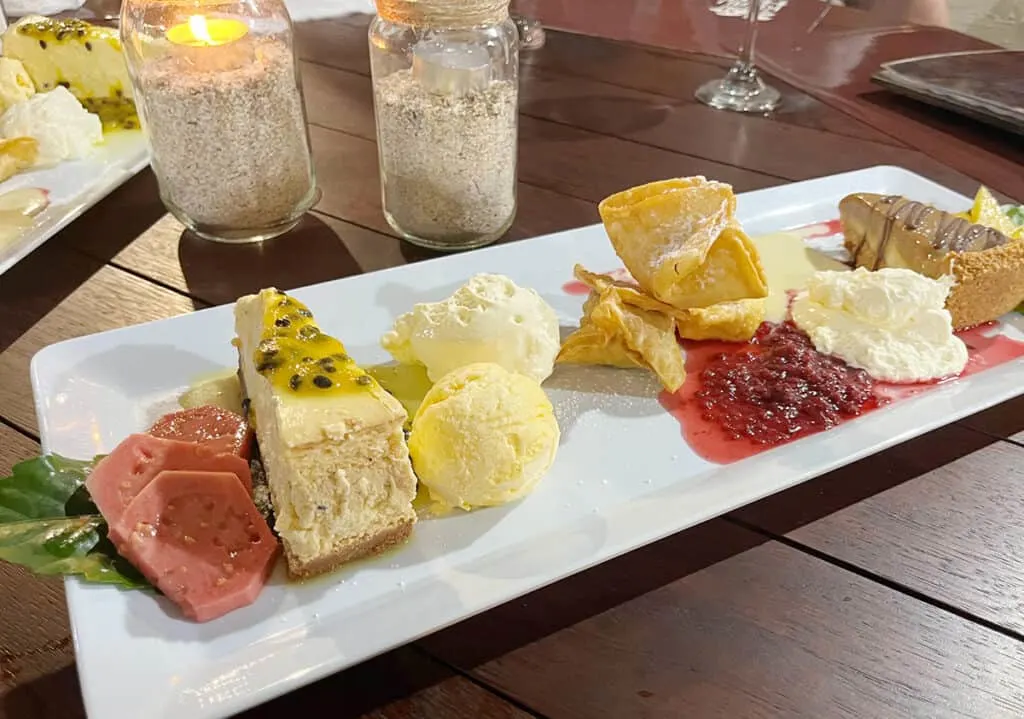 Dessert platter at Kikau Hut