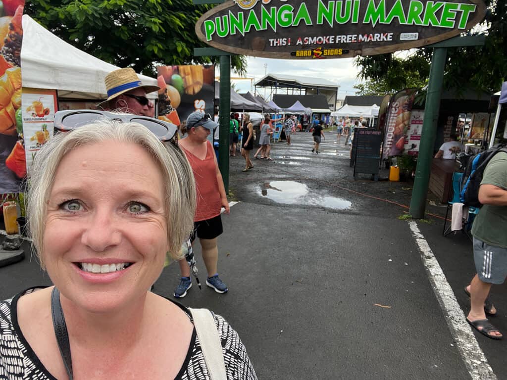 Megan at Punanga Nui Market