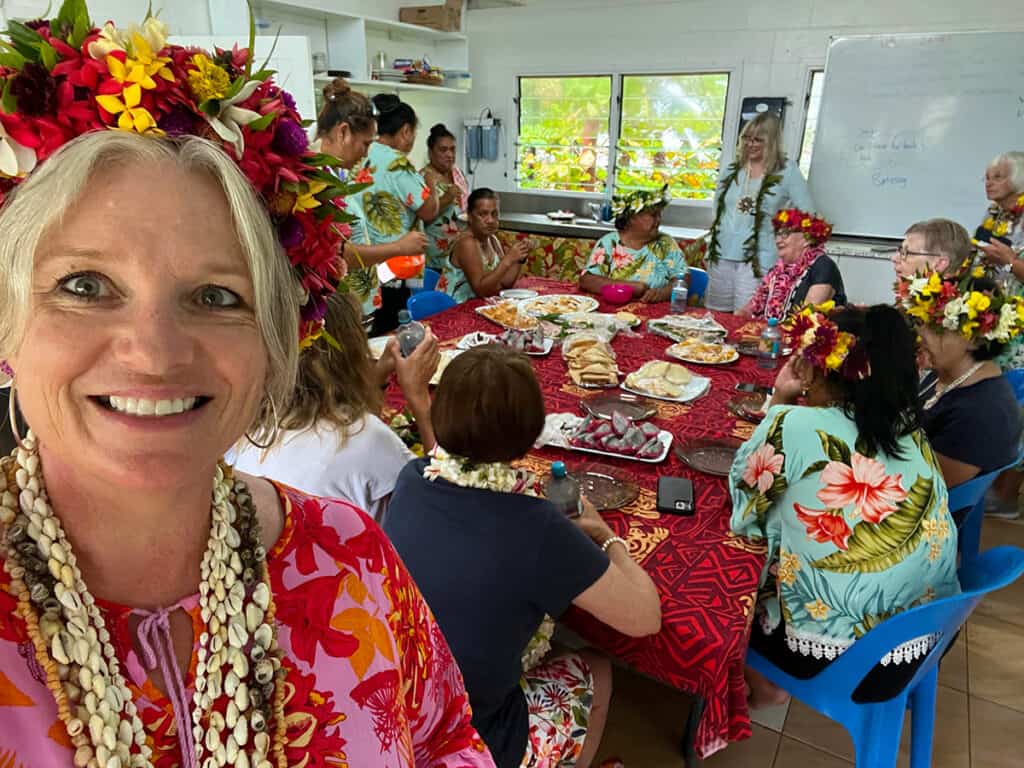 Morning tea with the staff at Arorangi School