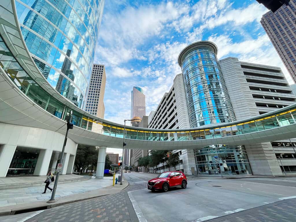 Chevron walkway, downtown Houston