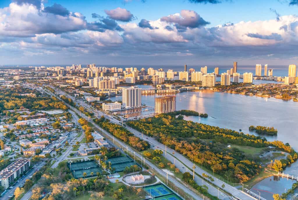 Great aerial view of Miami