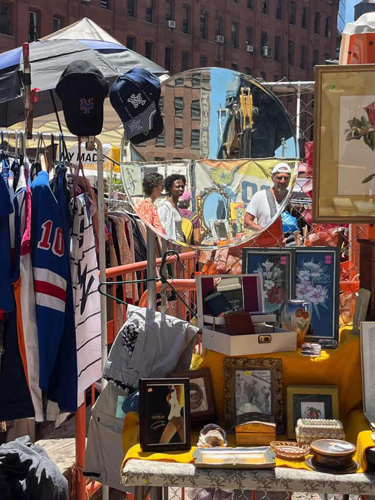 Arty photo of mirror reflections at Brooklyn flea