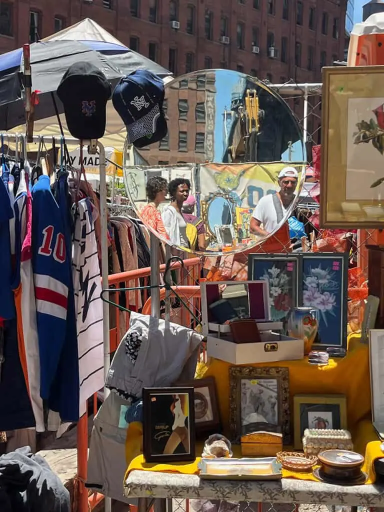 Arty photo of mirror reflections at Brooklyn flea