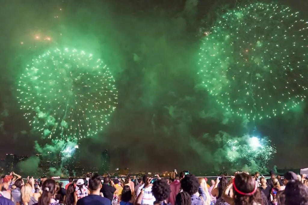 Front Row fireworks at the 34th Street Heliport