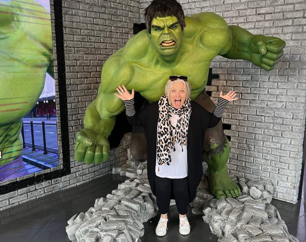 Megan and the Hulk at Madame Tussaud