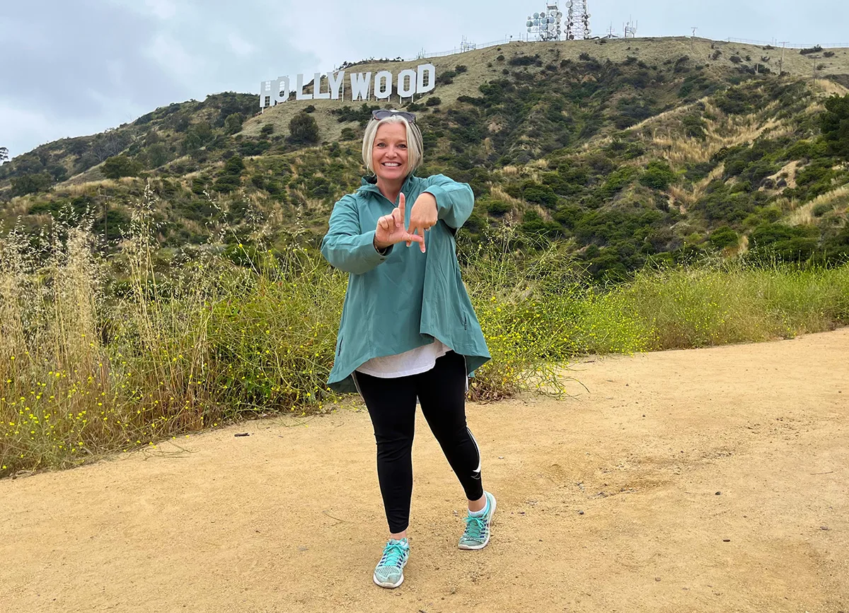 Megan at Hollywood sign