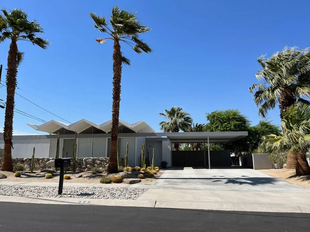 Folded plate metal roofline house