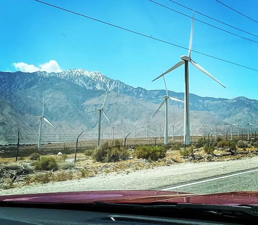 Palm Springs snow and windmills