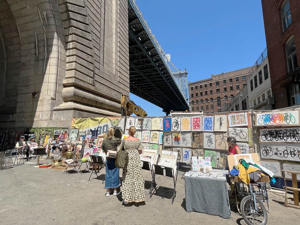 Flea market shopping in DUMBO