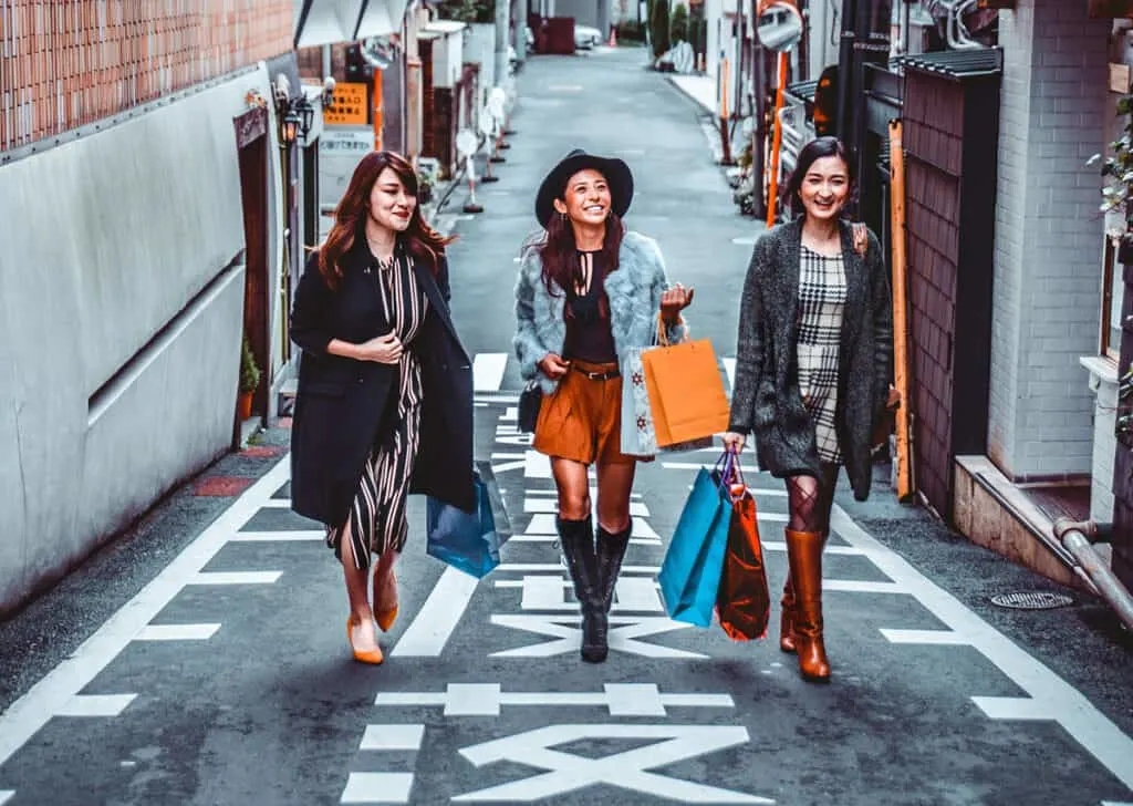 Three Japanese girls in great fashion