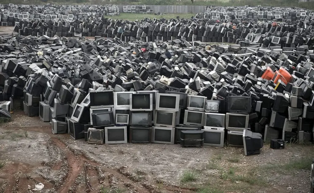 Pile of old TVs