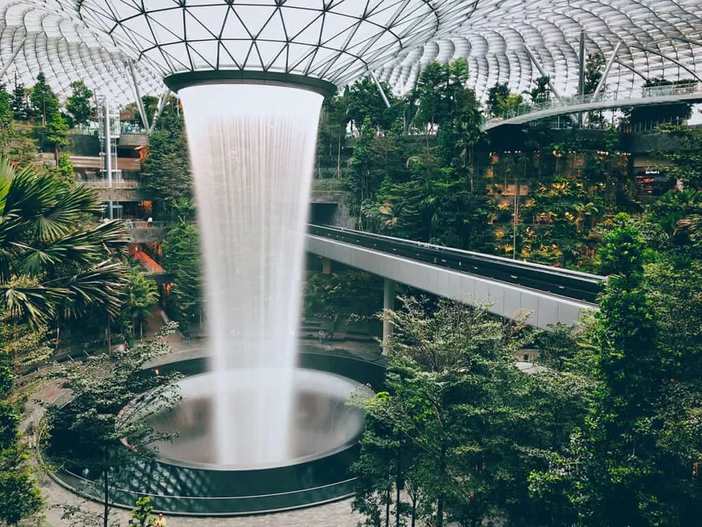 The Jewel waterfall at Changi Airport