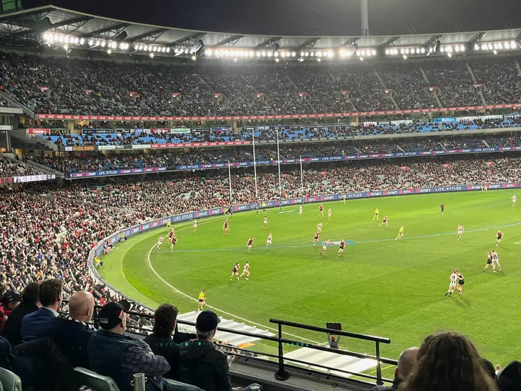 AFL players running around on the MCG