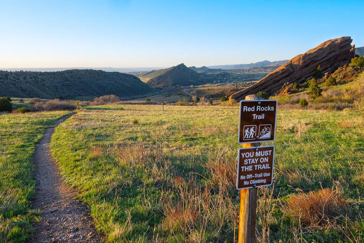 Red Rocks trail sign