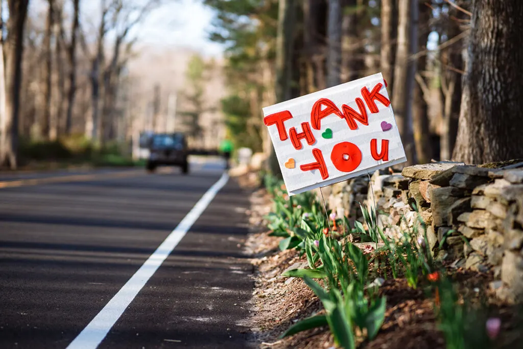 Thank you for flowers on highways