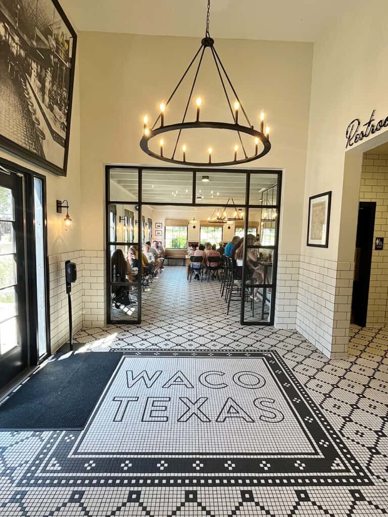 Magnolia Table floor tiles and bathroom