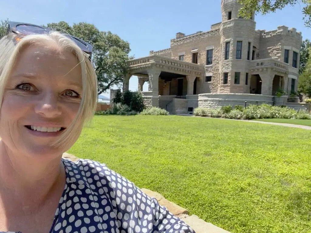 Megan at Fixer Upper castle, Waco